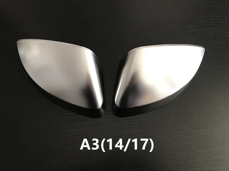 

Saborway Pair of Rearview Wing Mirror Cover Brushed Aluminum Silver Matt chrome Case for A3 8V S3 2014-2017 8V0 857 527 / 528