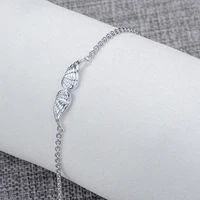high quality 2019 vintage 925 silver women bracelets angle wing love bracelet friendship jewelry femme wrist bangles adjustable