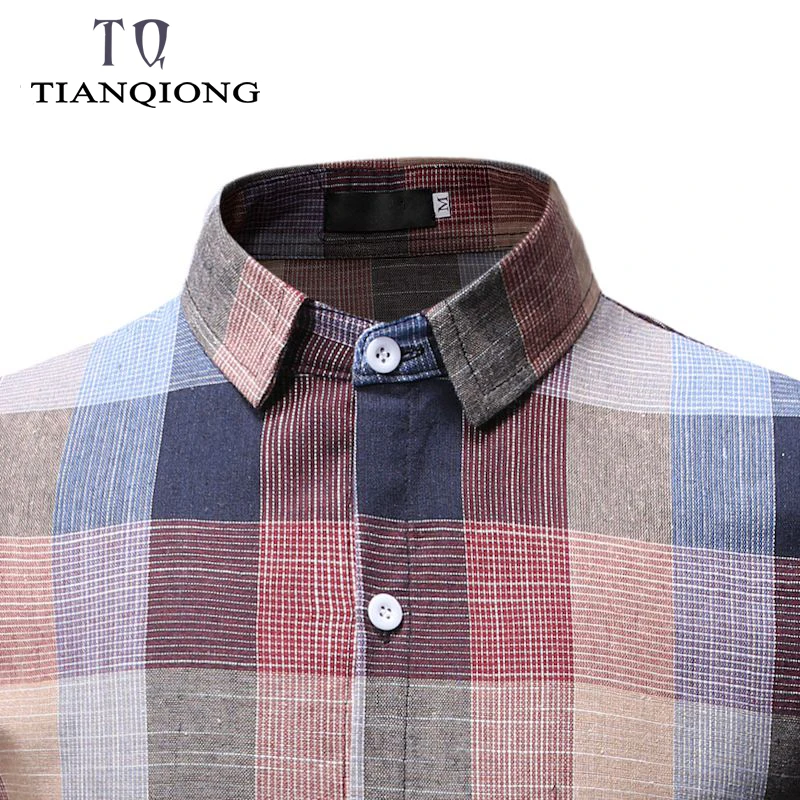 2019 Spring Autumn Fashion Men Clothes Slim Fit Long Sleeve Shirt Plaid Cotton Casual Social Plus Size M-3XL | Мужская одежда