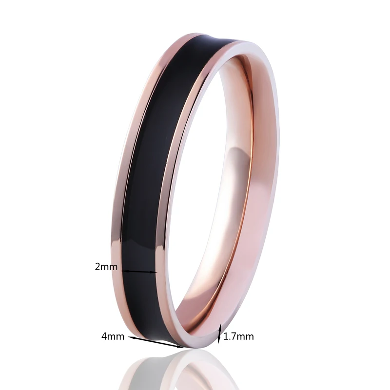Женское кольцо с эмалью Anillo Bijou из нержавеющей стали цвета розового золота