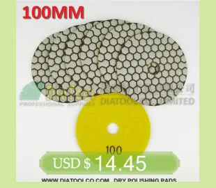 Diatool 7 шт. 100 мм грит#100 diamond сухой Полировальная Подложка для Гранит и Мрамор, 4 дюйма Шлифовальный диск для камень без воды