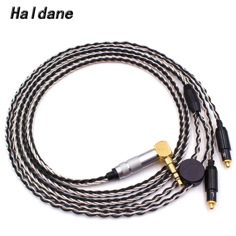 Black Silver mix Haldane 1,2 метров DIY 8 ядер кабель для наушников для SRH1440 SRH1840 SRH1540 наушников - Цвет: Black Silver mix