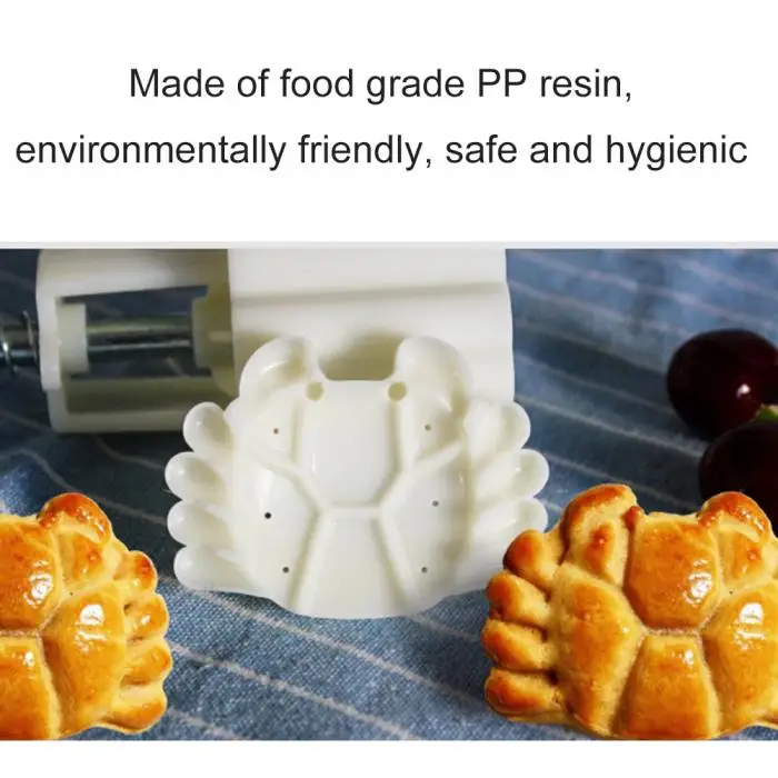 3 / 5pc square round moon cake mold hand molding machine mold, with flower print DIY mold pastry moon cake-TP