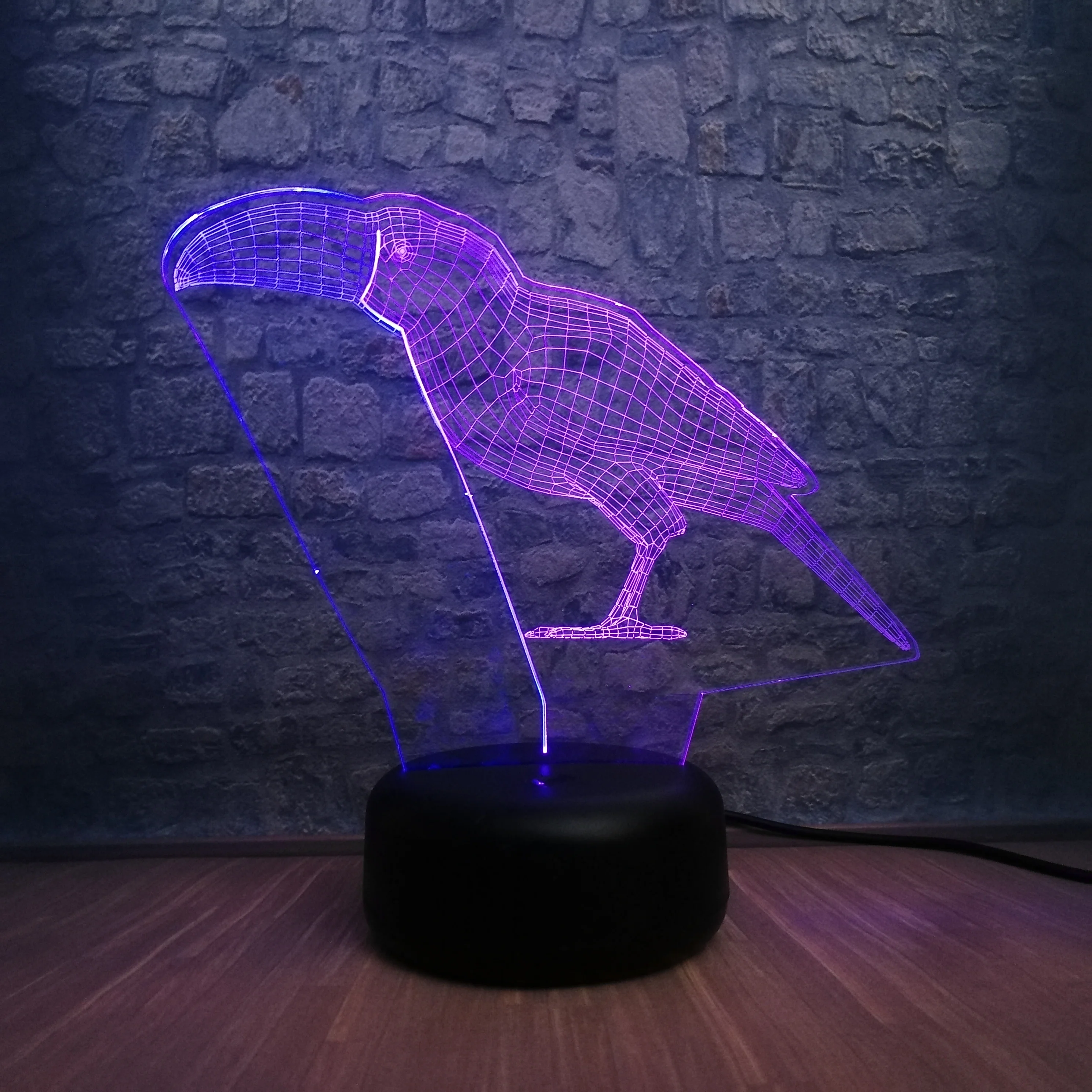 Новинка смешанный цветной попугай птица 3D светодиодный ночной Светильник USB