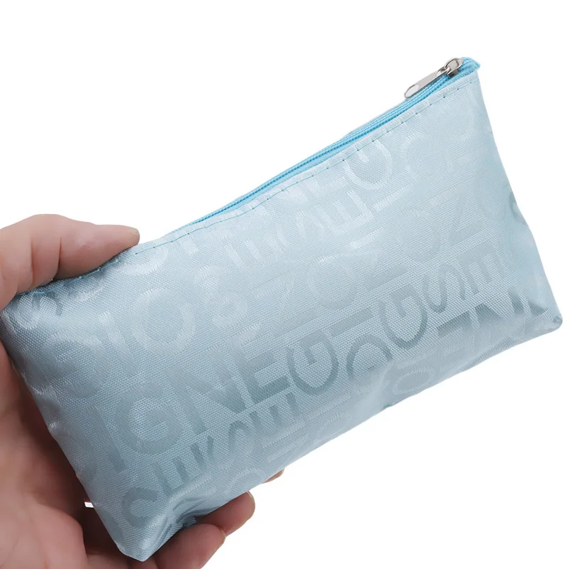 

Women Portable Cosmetic Bag Fashion Beauty Zipper Small Travel Make up Bag Words Makeup Case Pouch Toiletry Organizer Shower Bag