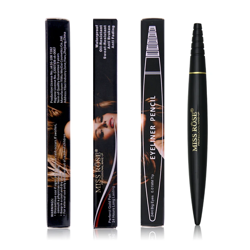 

MISS ROSE Brand Liquid Black EyeLiner Waterproof Quick Dry Pencil Long lasting Eye liner Natural Makeup Tools