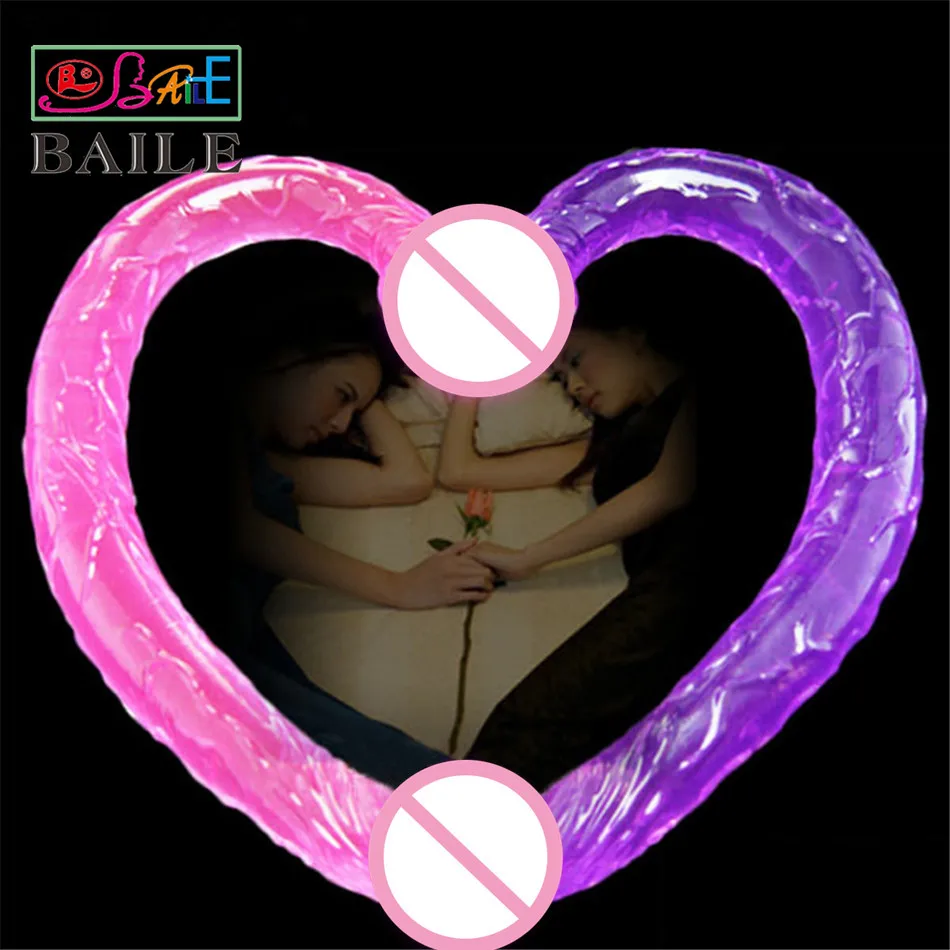 Baile Sex Products 44cm Flexible Double Dildo Long Dong &amp Penis Lesbian Dual Penetration Dildos ST469 | Красота и здоровье