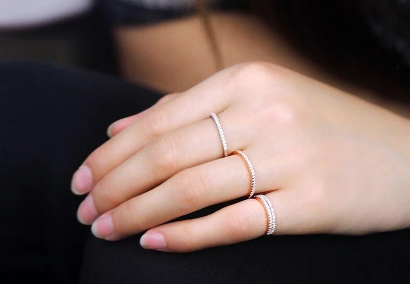 New Arrival 1pc/bag Single Style Row of Drill String Ring Purple Pink White Color Round Shape for Women Wedding Gifts | Украшения и