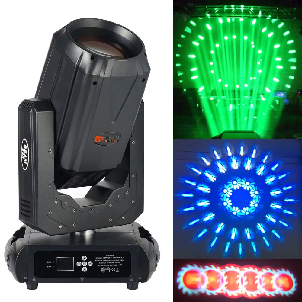

Rainbow effect 10R Sharpy 260W moving head beam light with double prisms 6 glass gobos for stage dj lighting wedding disco event