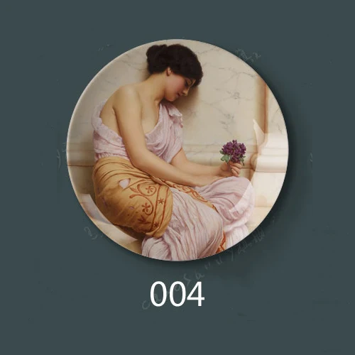 Тарелки " J.W. Godward Художественная печать на керамических плитах домашняя студия декоративные настенные подвесные художественные диски - Цвет: 4