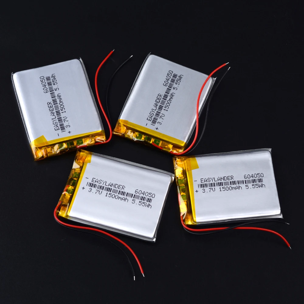 

3.7v 1500mAh Li-po Battery Rechargeable 604050 Lithium Li-polymer Batteries Power Bank LED Light Drone Replacement Cell