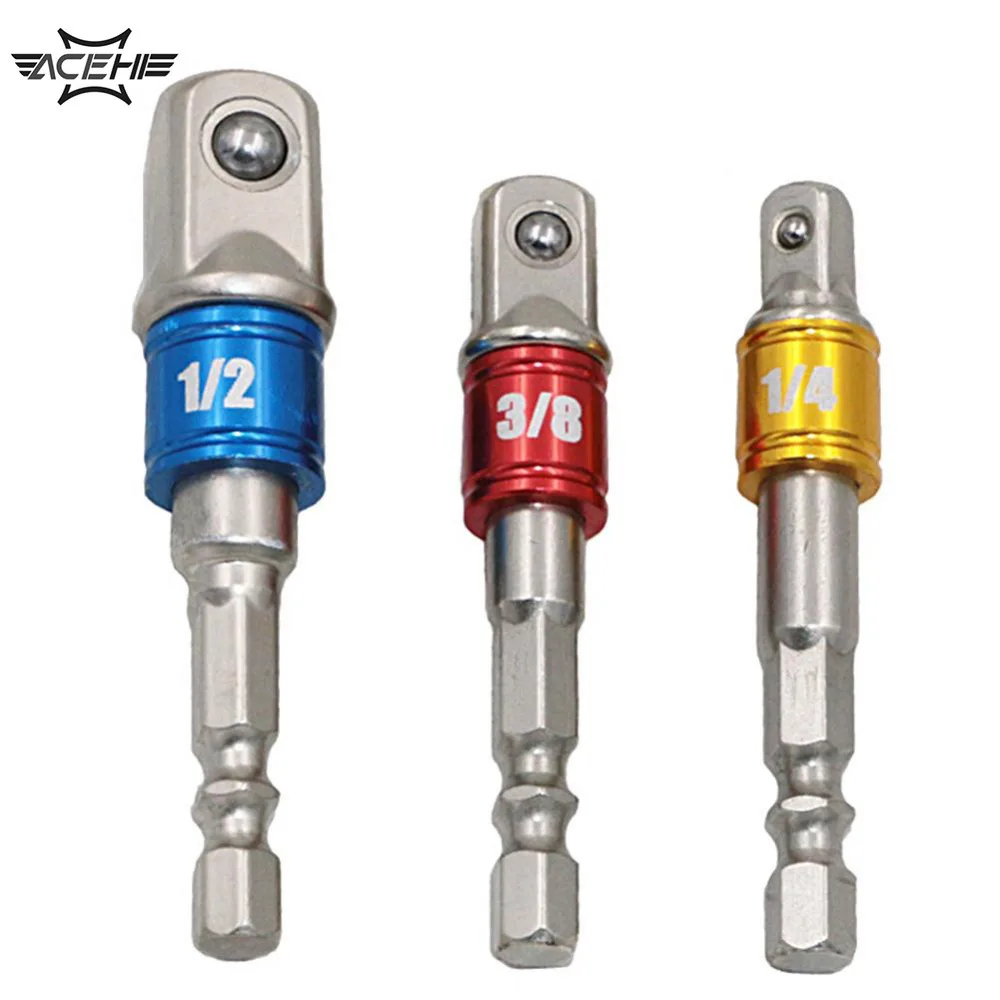 3 шт. отвертка с шестигранным хвостовиком адаптер сверла 1/4 &quot3/8&quot 1/2 &quotиз