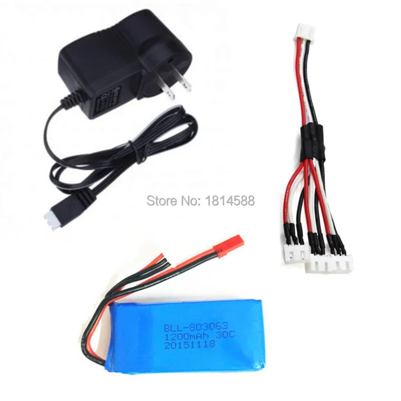 

Yi Zhan Tarantula X6 H16 MJX X101 V666 V353B 1PCS Lipo Battery and Chargers Charge transfer line 7.4v 1200mAh 2S 30C