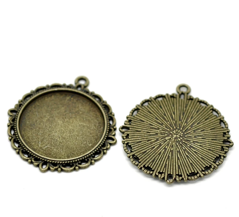 Горячая распродажа Новые 10 шт бронзовые тона Круглые Кабошон Установка Подвески