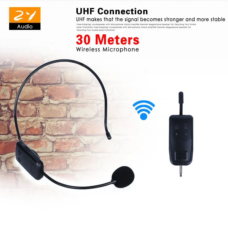 Перезаряжаемый UHF беспроводной микрофон, гарнитура, микрофон Мегафон для громкоговорителя, обучающий гид, рекламная акция, для встреч, речей