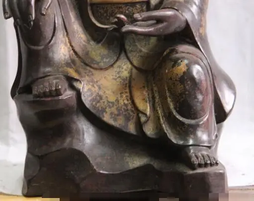 

Free shipping S03367 12 China Buddhism Copper Bronze Comfortable Guan Yin Kwan-yin Bodhisattva Statue