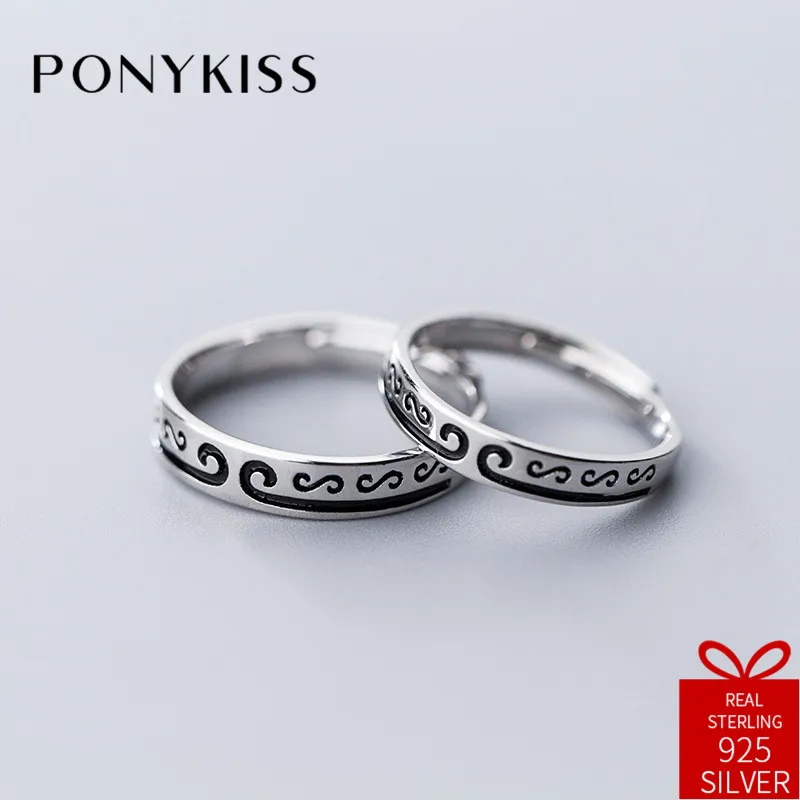 Женское и мужское кольцо PONYKISS серебряное с изменяемым размером 100% 925 пробы