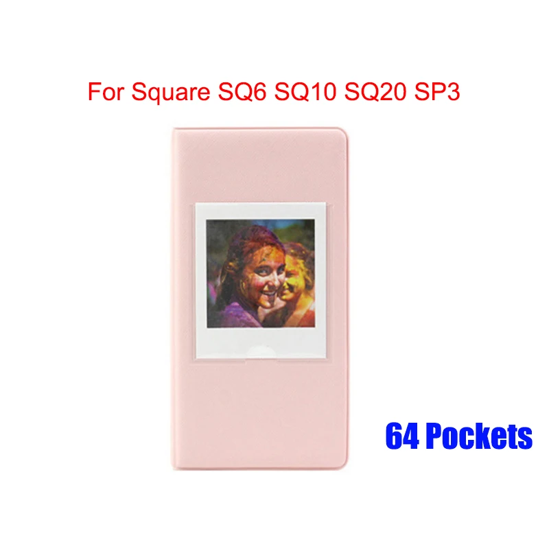Pink Фотоальбом с 64 карманами, мини-пленка Instax для Polaroid SQ20/SQ10/SQ6/SP-3, чехол для хранения альбома, для дома, семьи, друзей, экономия - Цвет: Pink