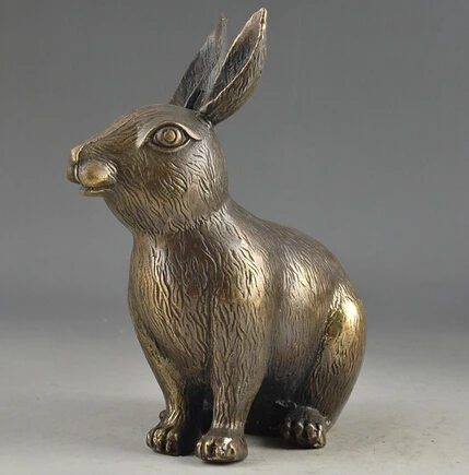 

Медь Латунь КИТАЙСКИЙ ремесел Азии Разработать Китайские ручной древняя медь реалистичные прекрасный кролик статуя
