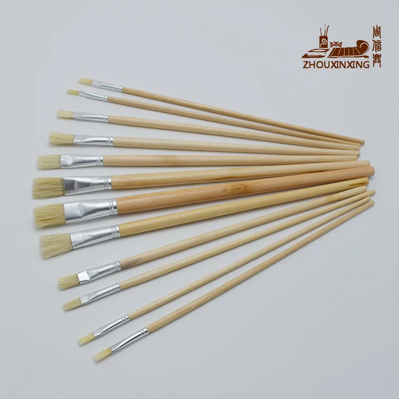 12 шт./компл. кисть для рисования масляная краска щетина свиньи акварелью