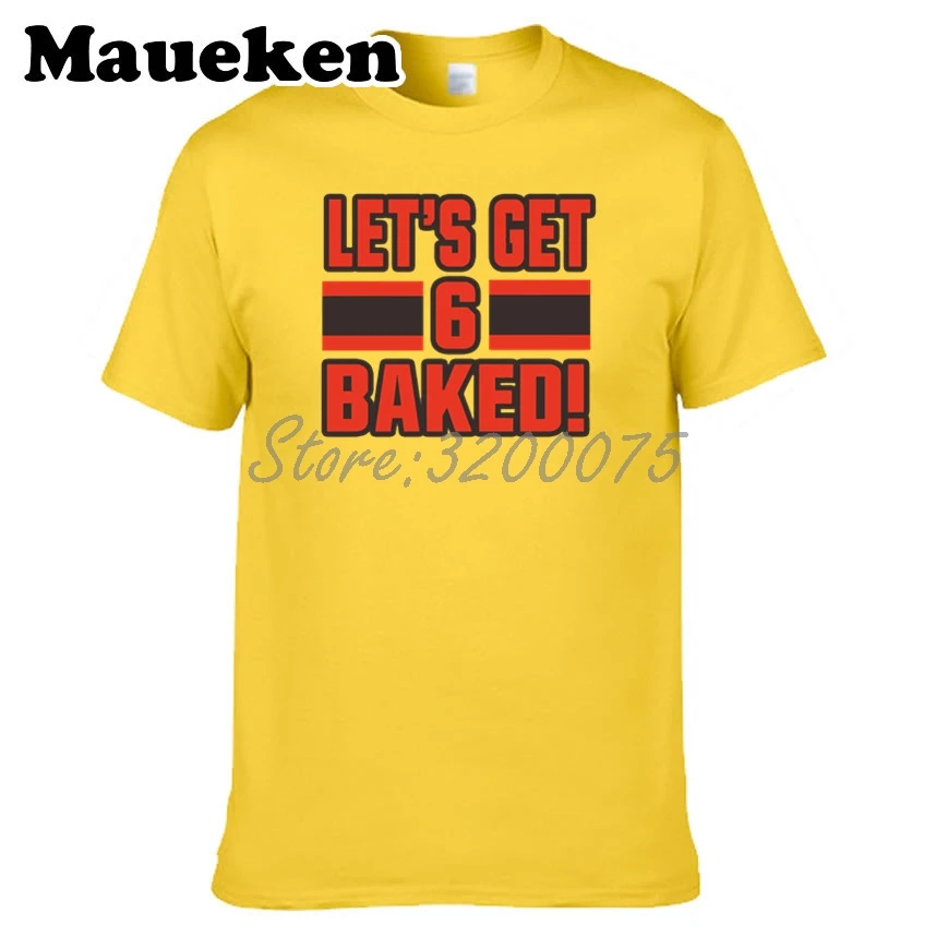 Мужская футболка Baker Mayfield 6 Let's get Baked Cleveland для фанатов W18052102 | одежда