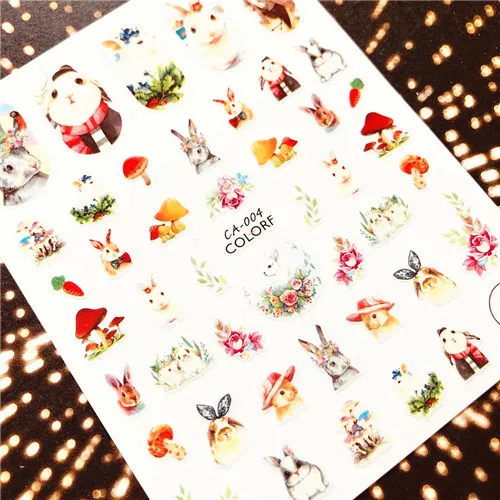 CA-397-HANYI-6-21 CA серия риббитс стикеры 3D на ногти nail Art Наклейка cheetsan бренд шаблон diy Инструменты для ногтей украшения - Цвет: CA-4