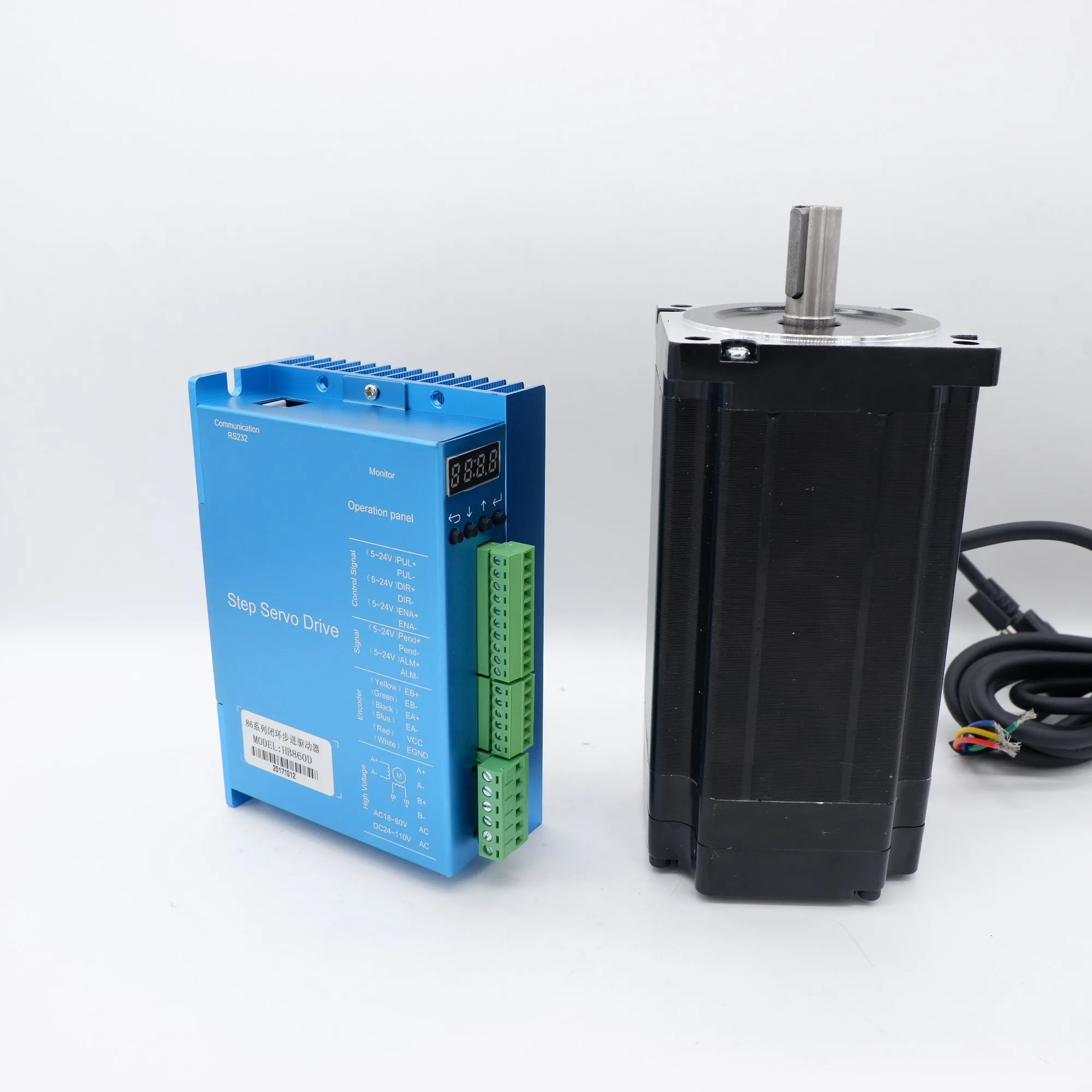 Гибридный NEMA 34 замкнутый контур двигатель 86HB260-156 12.5N.M 6A 2-фазовый nema ЖК-дисплей HB860D