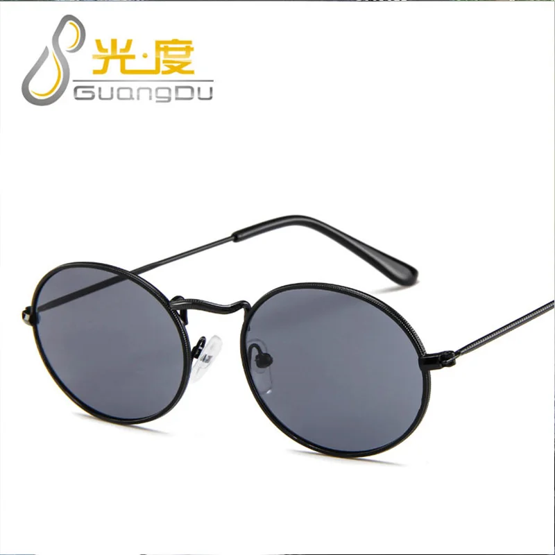 Европейские и американские модные солнцезащитные очки мужчин женщин ретро личности очки металлическая маленькая круглая оправа на.