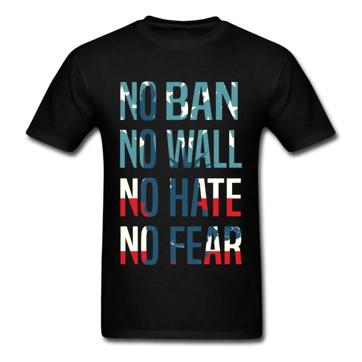 Danac Gildan 2017 Анти Трамп нет запрета стены Для мужчин футболка летние Рубашка с
