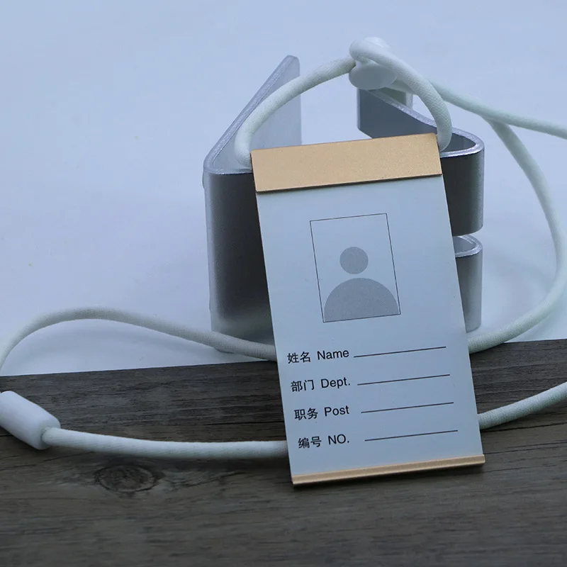 gold(white rope) Lanyards id значок работника металлический бизнес держатель для карт тег веревка висячая, может подгонять - Color: gold(white rope)