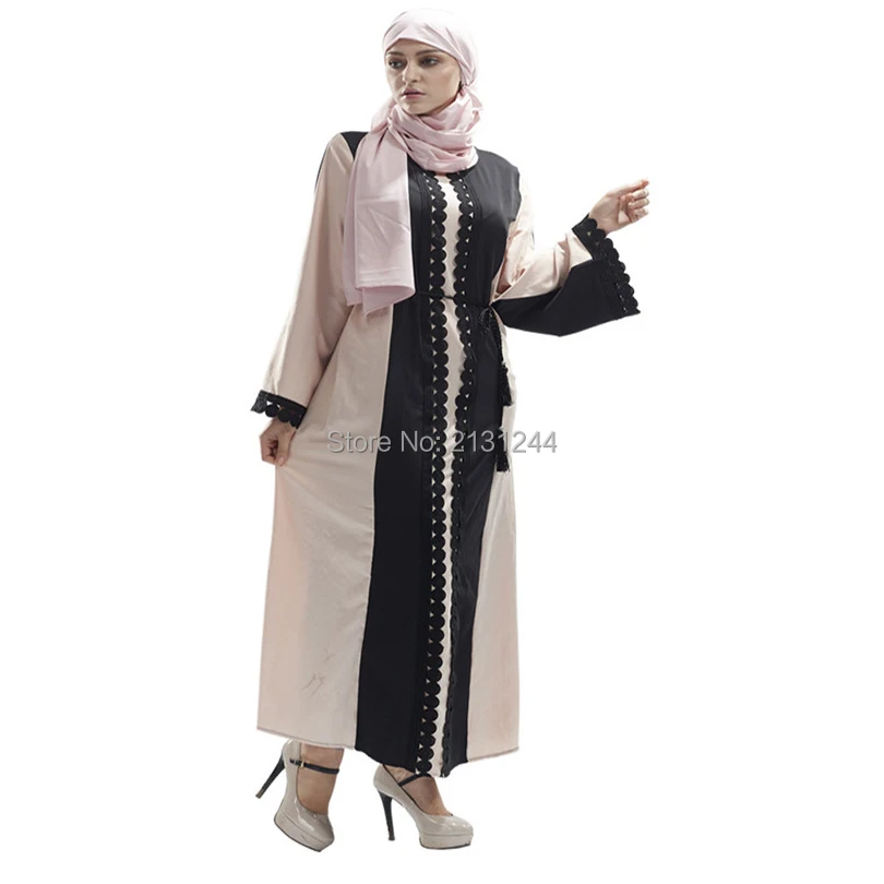 2018 винтажное женское тонкое летнее Повседневное платье с длинным Abaya рукавом