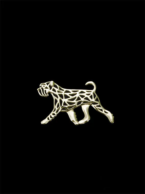 Модные Стандартные мужские броши в виде шнауцера с покрытием из серебра и