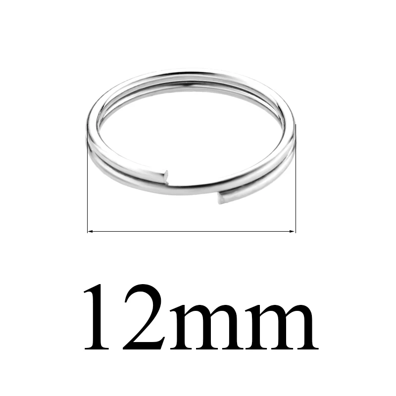 12mm Aiovlo, 100 шт./лот, 6, 8, 10, 12, 15 мм, кольца из нержавеющей стали с разъемом, Брелоки для ключей, инструменты для самостоятельного изготовления ювелирных изделий - Цвет: 12mm
