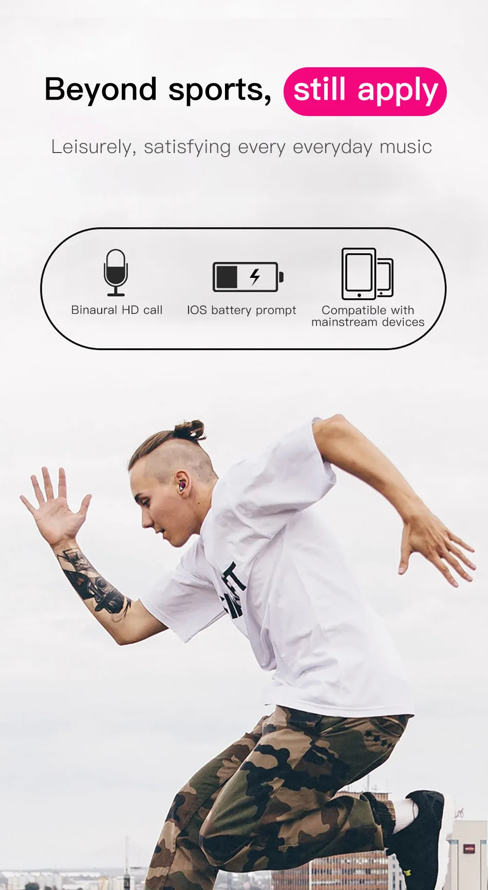 ACCEZZ TWS Bluetooth наушники 5,0 Беспроводные Наушники Hi-Fi стерео сенсорное управление гарнитура IPX5 Водонепроницаемый для iphone Xiaomi телефон