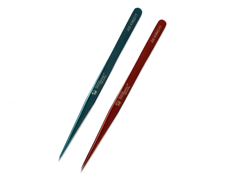 Each 1pc total 2pcs Ультра тонкий Пинцет для ремонта телефона, микро пайка Профессиональный Сильный металл Длинный нержавеющая сталь ручной инструмент пинцет - Цвет: Each 1pc total 2pcs