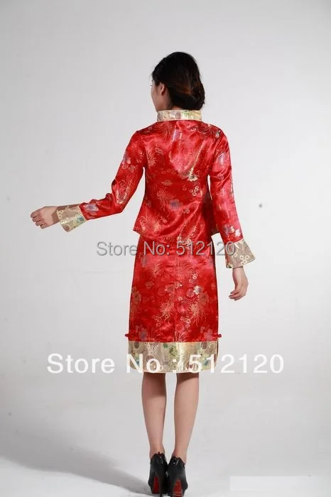 Шанхай история Новое поступление китайский новогодний костюм красные вечерние