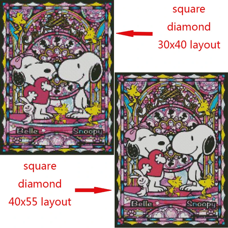 MANHUI DIY Diamond Painting Embroidery Cartoon Dog Cross Stitch Crowned Crane Manual Paste Decorations AKT299 | Дом и сад