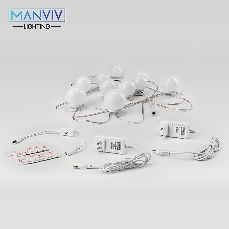 Современный светодиодный зеркало для макияжа с подсветкой 10 лампы туалетным