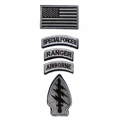 1 Sets SPECIAL FORCES RANGER AIRBORNE Military Tactical Embroidered American Flag Patch Cloth Badge Fabric Sticker For Clothes - Цвет: IAL FORCESd