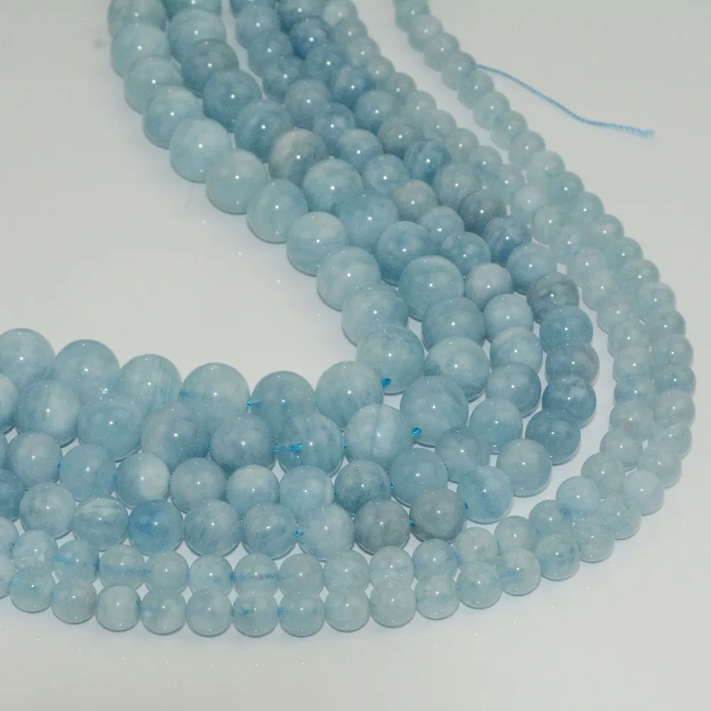 AB качественные натуральные аквамариновые круглые бусины 6 мм 8 10 12 мм|beads 6mm|beads