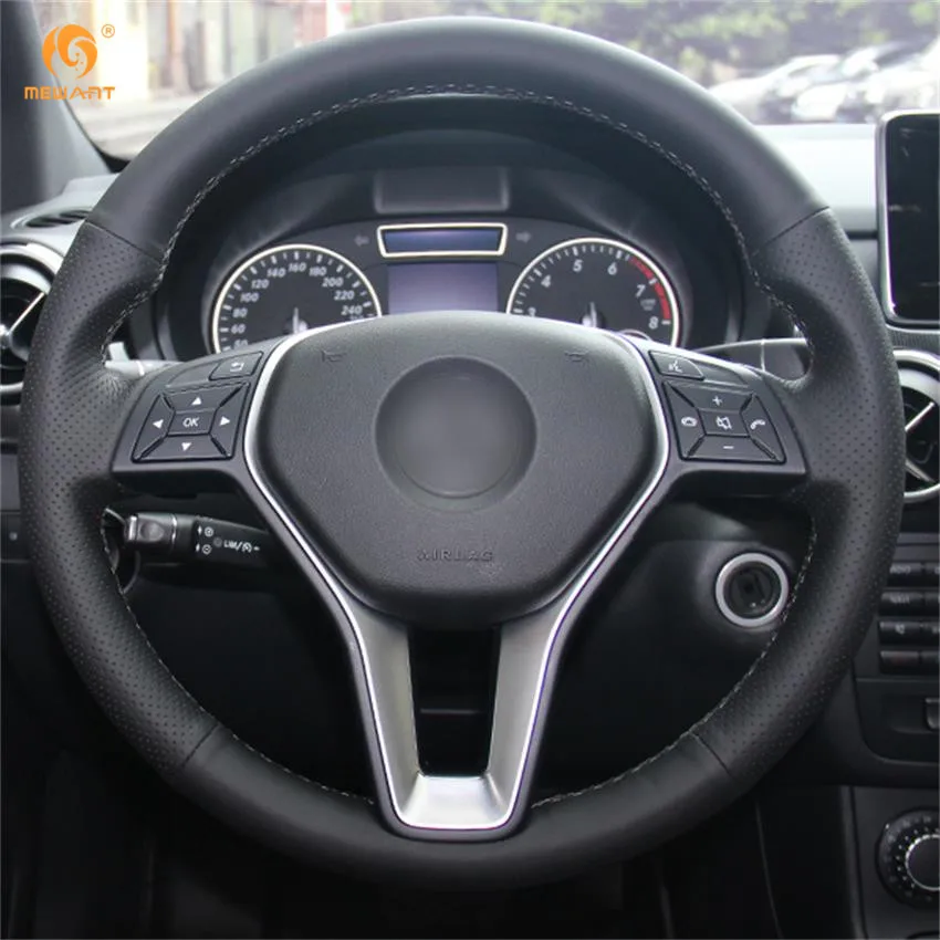 MEWANT черная накладка на руль из искусственной кожи для Mercedes Benz A Class 2013 2015 B 2011 2014 CLA