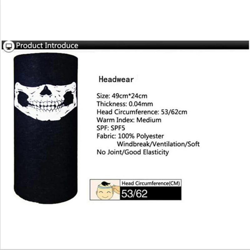 Велосипедный Спорт Череп Hot половина Уход за кожей лица маска призрак шарф multi
