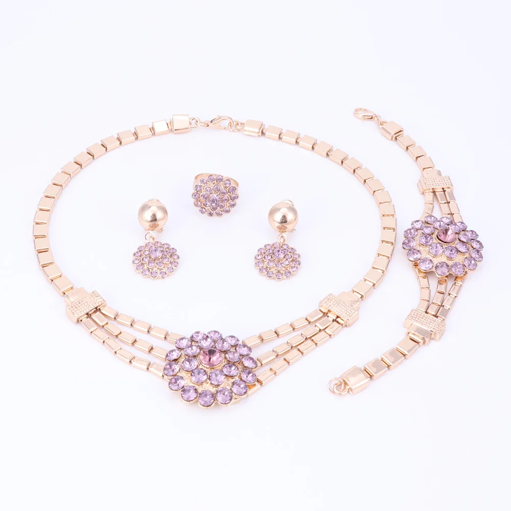 Модные наборы свадебных украшений с кристаллами для невесты аксессуары