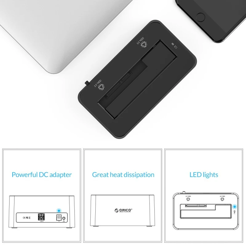 ORICO 6619SUS3 eSATA корпус для жесткого диска 5 Гбит/с супер скорость USB 3 0 SATA и док станция