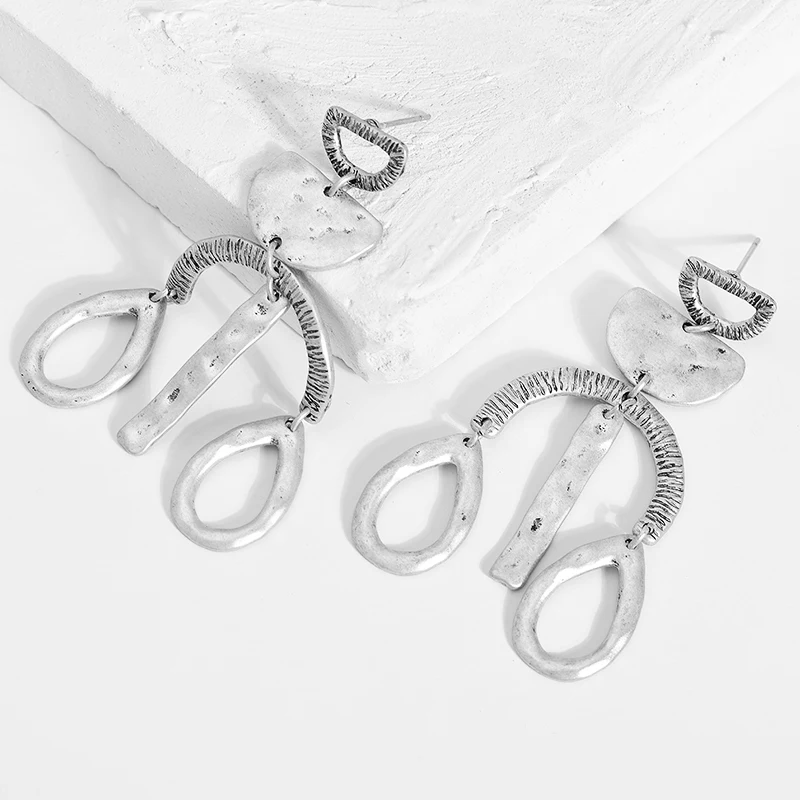 

2018 New Arrivals Vintage Bohemian Alloy Disc Bar Water Drop Earrings Fashion Women Geometry Dangle Earrings Jewelry Wholesale