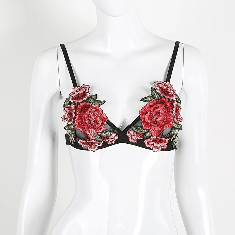 Женский корсет с вышивкой розы сексуальное нижнее белье женский бюстгальтер