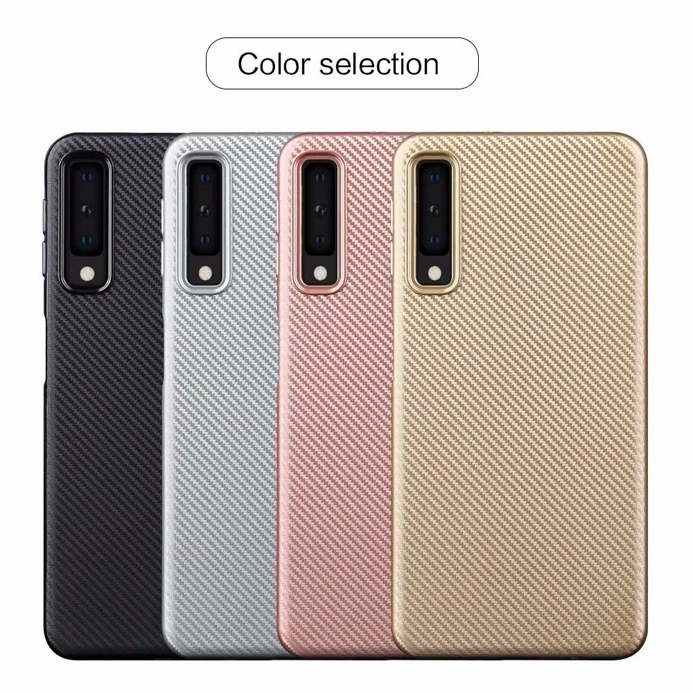100 шт./лот Мягкий чехол из углеродного волокна ТПУ для Samsung A7 2018 A750 A9 J4 Plus J6 A6s A8s Star Pro