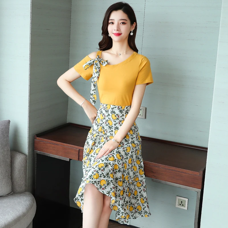 New Summer Women Long dress Popular Web Celebrity Outfit Dresses Yellow 8805 | Женская одежда