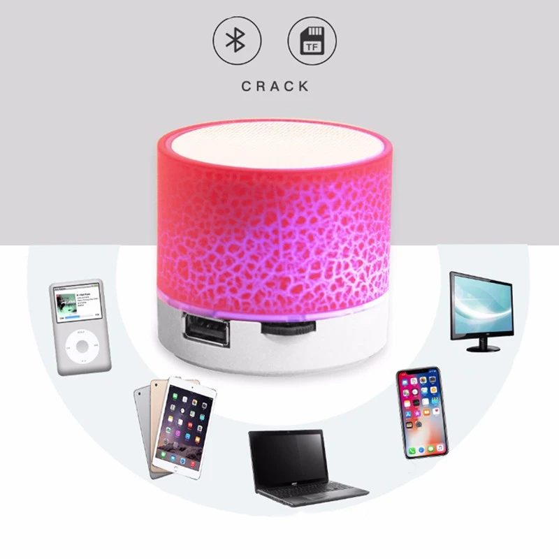 Портативный мини динамик для Bluetooth беспроводная светодиодная Колонка ПК TF USB FM