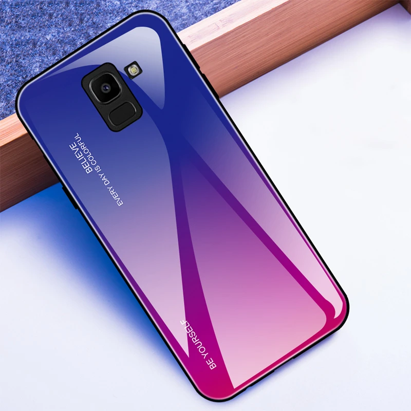 Чехол из закаленного стекла для Samsung Galaxy S8 S9 S10 Plus S10e A50 A30 70 A7 J6 A8 2018 Note 8 9 M30 M20 Aurora